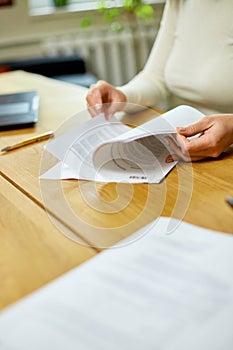 Business woman read a documents for signing a contract,