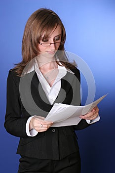 Business woman reading documents