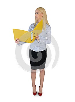 Business woman reading file