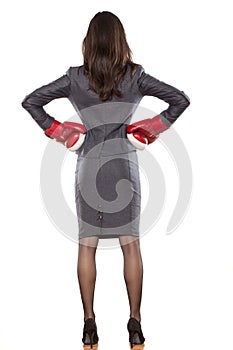 Business woman ready to fight