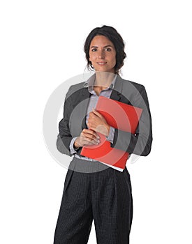 Business woman with red folder