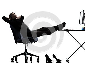 Business woman resting pause silhouette