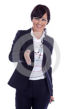 Business woman with salutation