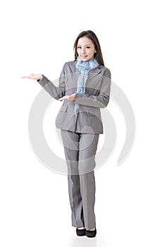 Business woman showing