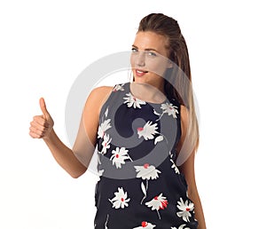 Business woman showing ok sign