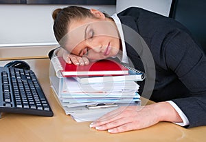 Business woman sleeping