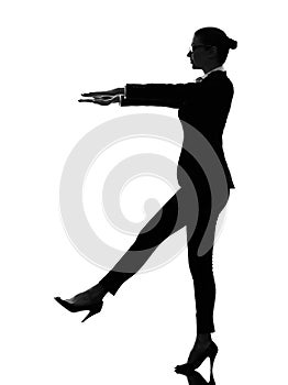 Business woman sleepwalking silhouette photo