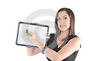 Business Woman with small whiteboard