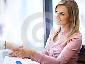 Business woman smiling