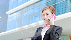 Business woman speak phone