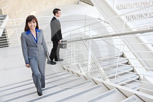 Business Woman on Stairs