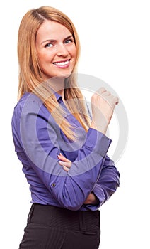 Business woman standing in studio