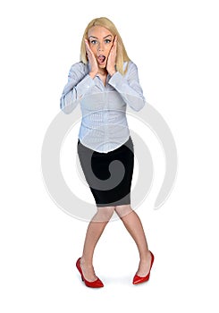 Business woman surprised