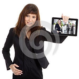 Business woman with tablet