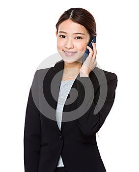 Business woman talk to cellphone