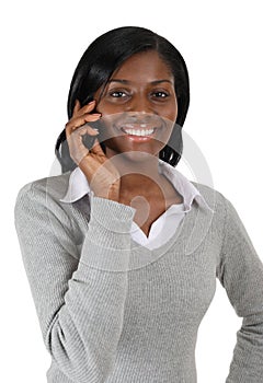 Business woman talking on mobile phone