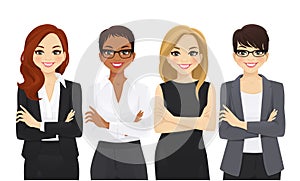 Business woman team set