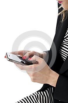Business Woman Texting on a Mobile Cell Phone