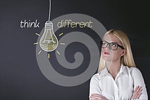 Business woman think different concept