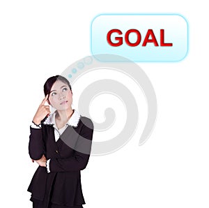Business woman thinking about goal