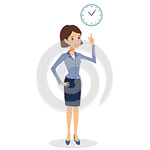 Business woman time management concept