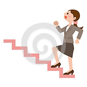 Business woman to climb the stairs photo