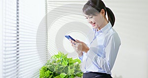 Business woman use smart phone