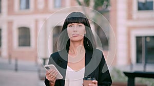 Business woman using smartphone