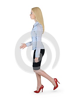 Business woman walk side