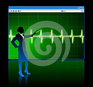 Business woman web browser internet pulse pag