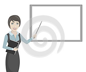 Business woman on a white background