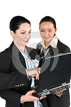 Business woman work on laptop