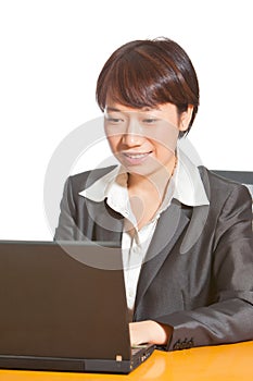 Business woman working on computer