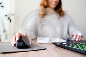 Business Woman working on her Laptop at Home