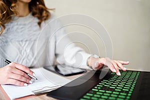 Business Woman working on her Laptop at office