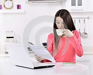 Business woman working at home