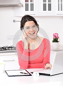 Business woman working at home