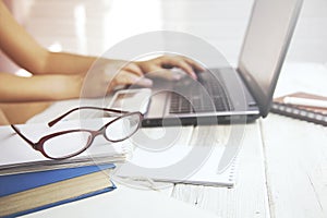 Woman woring in computer