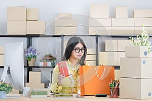 Business woman working in start up office