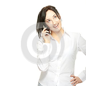 Business women calling by cellular phone