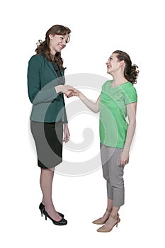 Business women handshake