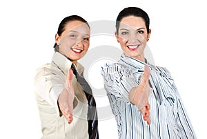 Business women handshake