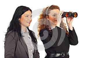 Business women looking to the future