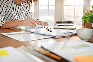 Business women working with digital tablet and pen