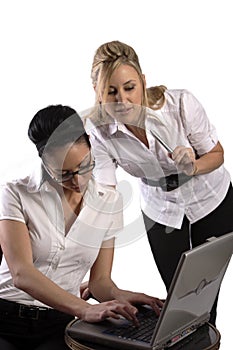 Business women working on laptop