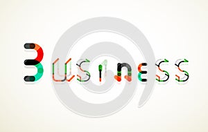 Business word keyword font