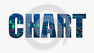 Business word. Stock market or forex trading graph and candlestick chart background suitable for financial investment concept.