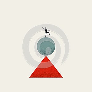 Business and work life balance vector concept. Symbol of success, equality and harmony. Minimal illustration.