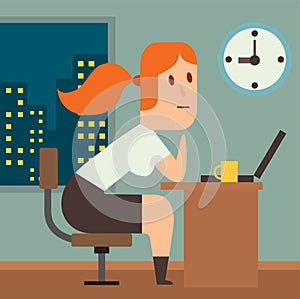 Business work time lag delay vector illusutration