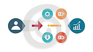 Business Workflow Icons Flowchart Process Art, vector design Generative AI